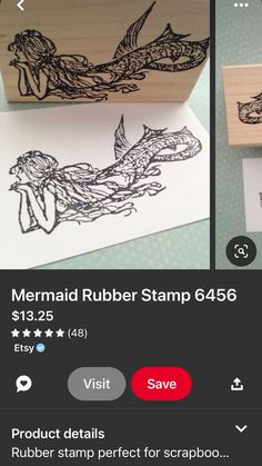 the rubber stamp is being used to make a mermaid rubber stamp