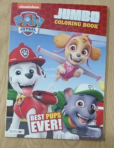 the paw patrol coloring book is on display