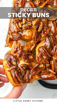 pecan sticky buns with text overlay