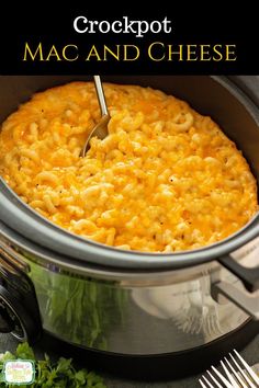 This easy Crockpot Mac and Cheese recipe features a quick sauce that's combined with elbow macaroni and a generous helping of cheddar cheese #crockpotrecipes #crockpotmacandcheese #easymacandcheese #cheesymacaroni #macaroniandcheeserecipe #slowcookermacandcheese #bestmacandcheeserecipe