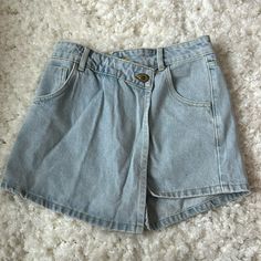 Never Worn Casual Light Wash Skort For Summer, Casual Denim Blue Short Skort, Casual Short Denim Blue Skort, Blue Cutoff Skort For Summer, Casual Blue High-waisted Skort, Jean Skort, Color Blue, Womens Shorts, Women Shopping