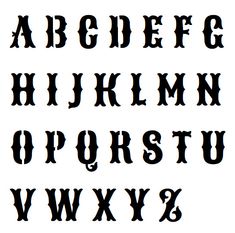 an old fashioned font with black ink