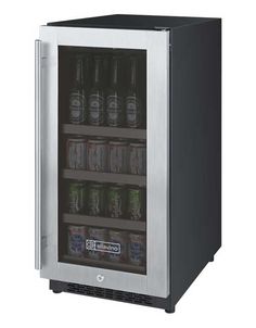 an image of a mini fridge with drinks in it