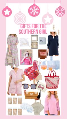 gift guide: for the southern girl Southern Gifts Ideas, Rich Southern Aesthetic, Southern Belle Outfit, Reese Witherspoon Book, Embroidered Cocktail Napkins