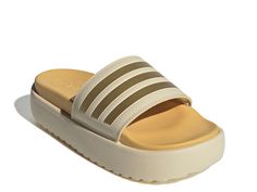 Save on Adilette Platform Sandal at DSW. Free shipping, convenient returns and customer service ready to help. Shop online for Adilette Platform Sandal today! Adidas Adilette, Designer Sandals, Slide Sandals, Platform Sandals, Contemporary Style, Customer Service, Stripes, Adidas, Sandals