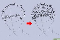 how to draw anime hair step by step