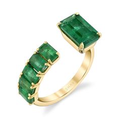 DECO COLLECTION : The SHAY Floating Emerald Ring. Details: 18K Gold Emerald: 4.22cts Standard size: 7 US / 54.5 EU Available in Rose, Yellow, White or Black Gold Product Number: SR354 Not sure of sizing? See our chart HERE. Please CONTACT us to further customize the size or gemstone or LIVE CHAT with one of our team now. All of our stones are natural and untreated which may result in slight variances in color, shape, and size resulting in beautiful one of a kind gems. All products are made to or Shay Jewelry, Rose Gold Emerald Ring, Black Gold Ring, Initial Ring, Rose Yellow, Emerald Ring, Perfect Ring, Diamond Bands, Yellow Gold Rings