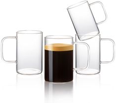 PRICES MAY VARY. Glass Mug Specifications: Each mug has a capacity of 18 ounces, is 5.1 inches high and 3.3 inches in diameter at the top and bottom, set of 4 large mugs Quality Demands of A Life Drinking Cup: Made of 100% borosilicate glass, it easily withstands high and low temperatures from -4 to 305 degrees Fahrenheit for a wide range of usage habits. Vertical design and flat bottom provide a stable placement experience, making it a reliable companion for your everyday beverages Adapt to You Clear Glass Cups, Clear Glass Coffee Mugs, Clear Cups, Glassware Drinking, Smoothie Cup, Beer Cup, Glass Mugs, Cappuccino Cups, Lemon Tea