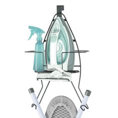 an ironing board with two sprayers and a dryer