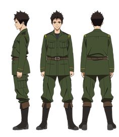 three different views of a man in uniform