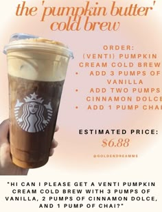 the pumpkin butter cold brew is available for purchase