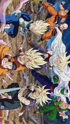 the dragon ball characters are all together