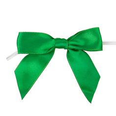 Pre-tied bows are a quick and effective way to add the finishing touch to any bag. BOWGR is a traditional green color and is made from 1 Inches wide double satin ribbon. The bow measures 3 1/2 Inches wide from corner to corner and works great for adding a pop of color to a bag of candy, trail mix, crafts, and more. The bow comes with a 5 Inches clear twist tie attached to it, so it can easily be secured by simply twisting. This green bow is perfect for St. Patrick's Day, Christmas, birthdays, we Bag Of Candy, Paper Pouch, Apple Boxes, Merchandise Bags, Glassine Envelopes, Corner To Corner, Fish In A Bag, Tie Gifts, Green Bows