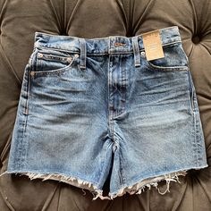 Nwt Cranwood Wash Size 23 Mid Length, Madewell, Jean Shorts, Denim Shorts, Color Blue, Womens Shorts, Women Shopping, Blue, Color