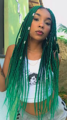 Green And Black Box Braids, Butterfly Hairstyles, Box Braid Ideas, African American Women Hairstyles, Butterfly Hairstyle, Colored Box Braids, Purple Braids, Colored Braids, Bold Hair Color