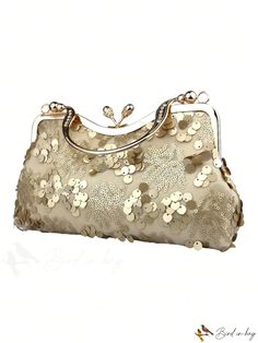 BirdinBag - Chic Sequin Evening Bag: Top Handle, Perfect for Parties! Gold Bag With Large Capacity For Parties, Gold Satchel Bag For Party, Large Capacity Gold Bag For Party, Gold Party Satchel, Gold Top Handle Satchel For Party, Large Capacity Tote Evening Bag For Party, Large Capacity Clutch Bag For Gifts, Large Capacity Gold Evening Bag, Party Satchel Tote With Handles