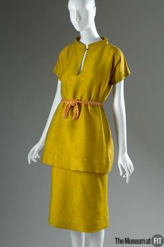 1950's Dresses, Pioneer Clothing, Fashion Museum, Modular Wardrobes, Bonnie Cashin, Yellow Dresses, Vintage Fairy, That Dress, Yellow Silk