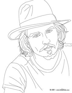 a drawing of a man wearing a hat