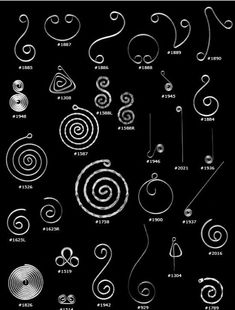 an image of various types of spirals on a black background