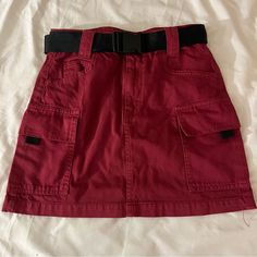 Beautiful Deep Rose Pink Color. Black Belt. Nwt Never Worn! Rose Pink Color, Sassy Hair, Denim Skirt Women, Seductive Clothes, Forever 21 Skirts, Cargo Skirt, Skirt Women, Aaliyah, College Life