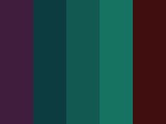 the color palette is dark green and purple