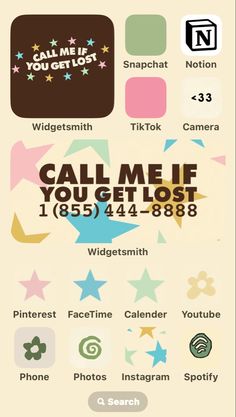 a phone screen with the text, call me if you get lost on it and various icons