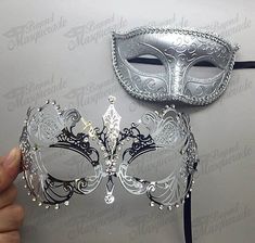 His & Her Couple Masquerade Mask, Silver Mask for Him, Extravagant for Her Medieval Masquerade, Black 3 Piece Suit, Masquerade Mask Party, Masquerade Cakes, Gold Masquerade Mask, Black Masquerade Mask, Lace Masquerade Masks