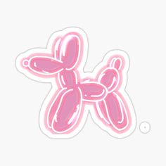 a pink balloon dog sticker on a white background