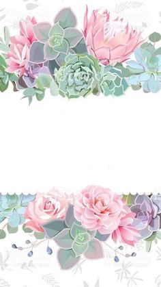 an artistic floral border with pink and blue flowers on a white background royalty photo - illustration