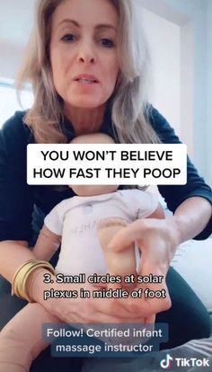 a woman holding a baby in her arms with the text you won't believe how fast they poop