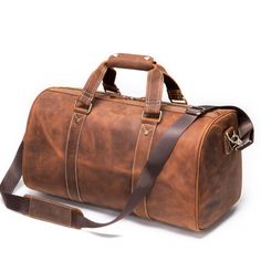 Noblag Luxury Horse Leather Men 'S Travel Duffel Bag Weekender With Shoe Compartment-This Luxury Horse Leather Men's Travel Duffel Bag Is A Must-Have To Travel In Style. This Overnight Weekender Bag Is Perfect For Overnight Trips Or For Airplane Overhead Luggage Storage Bins. This Stylish Bag Will Look Great, Provide Plenty Of Storage, And Is Extremely Durable. It Also Supports An Indigenously-Designed Strap Which Is Removable And Adjustable. Dimensions Are 18.5" X 9.1" X 9.4" Or 47 Cm X 23 Cm X Mens Duffel Bag, Travel Duffel Bag, Small Travel Bag, Leather Duffel Bag, Leather Duffel, Mens Travel, Mens Travel Bag, Product List, Style Travel