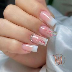 Baby Boomer Nails Decoradas, Encapsulated Nails Flowers, Maquillage Yeux Cut Crease, Spring Acrylic Nails, Fancy Nails Designs, Acrylic Nails Coffin Pink, Acrylic Nails Coffin Short, Uñas Acrilicas