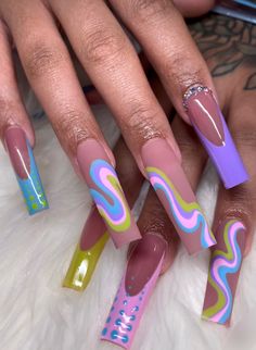 Acrylic Nail Designs Coffin, Hit Different, Matte Top Coat, Coffin Nails Long, Bling Acrylic Nails