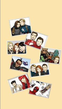 the avengerss collaged together in an image with their faces painted on them