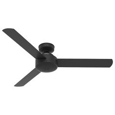 a black ceiling fan on a white background