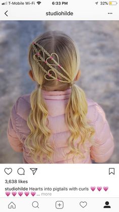 Girls School Hairstyles, Easy Hairstyles For Kids, Heart Braid, Girl Hair Dos, Peinados Fáciles Para Cabello Corto, Beautiful Braids, Girls Braids, Braids For Kids