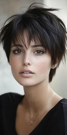 Choppy haircuts are taking the beauty world by storm! This bold look adds texture and dimension to your locks. Perfect for those wanting a edgy, modern appearance. Choppy layers create movement and depth, giving your hair a fresh, dynamic vibe. Suitable for all hair types and lengths, this versatile cut is easy to maintain and style. Get ready to make a statement with your new choppy 'do! Chin Length Choppy Hair, Edgy Pixie Cuts For Fine Hair, Short Hair Fringe, Beyonce Hair, Choppy Haircuts, Chic Short Hair, Choppy Layers, Short Hair Images