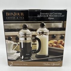 the box contains two french press coffee makers