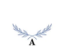 the letter a is made up of two leaves and one has an initial on it