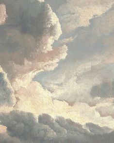 an oil painting of some clouds in the sky