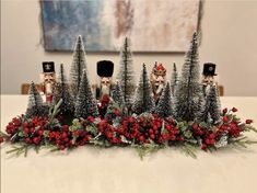 a group of nutcrackers sitting on top of a table