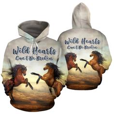 For Horse Lovers! Wild Hearts Can't Be Broken All Over Print Hoodie for Men or Women – BreakTheRulez  We also have a zippered version. Come see what we've got for you at Break The Rulez!  #hoodies #hooded #sweatshirts #unique #womenscasualfashion Horse Hoodies, Dads Clothes, Cut Sweatshirts, Hoodie Zip, Horse Lovers, Cute Horses, Funny Hoodies, Personalized Hoodies, Zip Up Hoodies