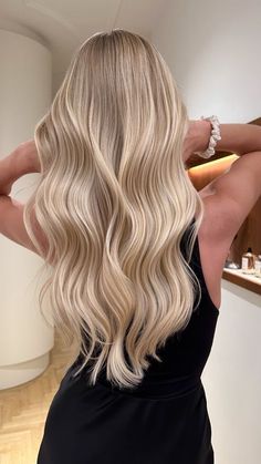 Fully Blonde Hair, Blonde Blended Highlights, Light Blonde Hair With Lowlights, Air Touch Hair Blond, Buttery Blonde Balayage, Bright Creamy Blonde, Blond Balayage Hair, Blond Hair Ideas, Full Blonde Highlights