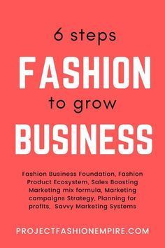 the cover of 6 steps to fashion to grow business, with text overlaying it