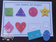 a close up of a card with different shapes and sizes on it's side