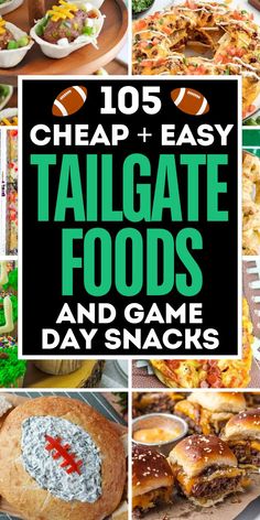 Cheap and easy tailgate food ideas and quick game day snacks for football season. These fall football snacks include appetizers, snacks, desserts, breakfast and dinners that are good tailgating food for at the game or at home. Make Ahead Tailgate Food, Tailgate Food Crockpot, Lunch Dessert Ideas, Football Appetizers Easy Finger Foods, Breakfast Tailgate Food, Football Appetizers Easy, Tailgate Food Ideas, Easy Tailgate Food, Football Party Snacks