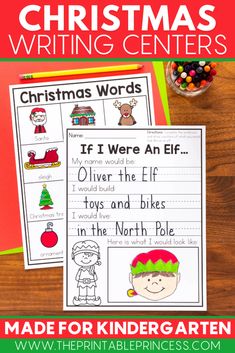 christmas themed writing centers for kids