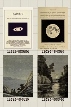 four different pictures with the same image on them, each showing an earth and moon