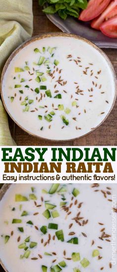 Easy Indian Raita made with yogurt, cumin, cucumbers and coriander makes a perfectly easy cooling sauce to cover your delicious spicy Indian recipes. | #indianfood #indianrecipes #yogurtsauce #indiansauce #raita #tzaziki #cucumberyogurtsauce #dinnerthendessert #easyindianfood Indian Yogurt Sauce, Raita Recipe Indian, Indian Raita, Indian Sauces, Salsa Yogurt, Dinner Then Dessert, Rogan Josh, Indian Dinner, Easy Indian Recipes