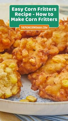 This corn fritters recipe is quick, easy, and delightfully yummy. It's the perfect way to use up fresh summer corn, but you can use canned or frozen corn too. Bisquick Corn Fritters, Can Corn Recipe, Creamed Corn Fritters Recipe, Corn Fritters Recipe Easy, Cream Corn Fritters, Cheesy Corn Fritters, Cornbread Fritters, Best Corn Recipe